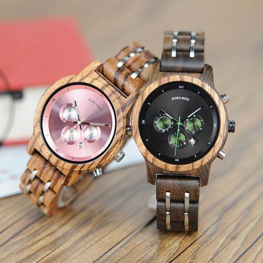 Watches Boho Beach Hut Beach | Boho Beach Hut Women'S Watches Bobo Bird Wooden Quartz Watch Chronograph Date