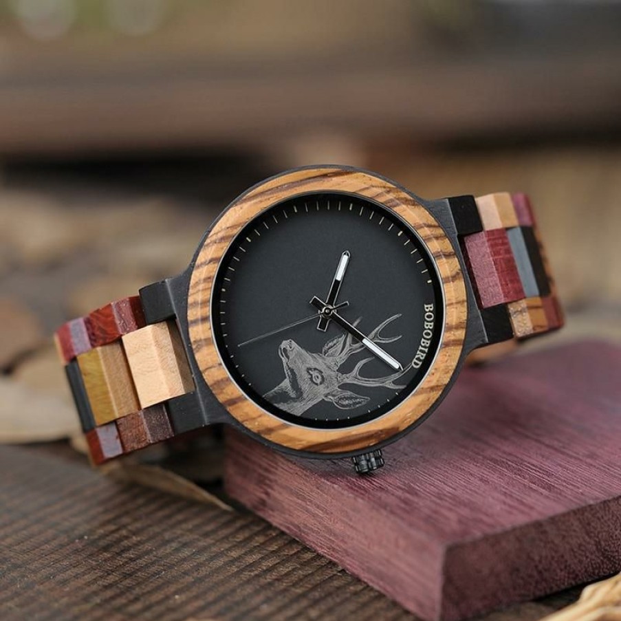 Watches Boho Beach Hut Beach | Boho Beach Hut Bobo Bird Collection Wooden Watch Deer