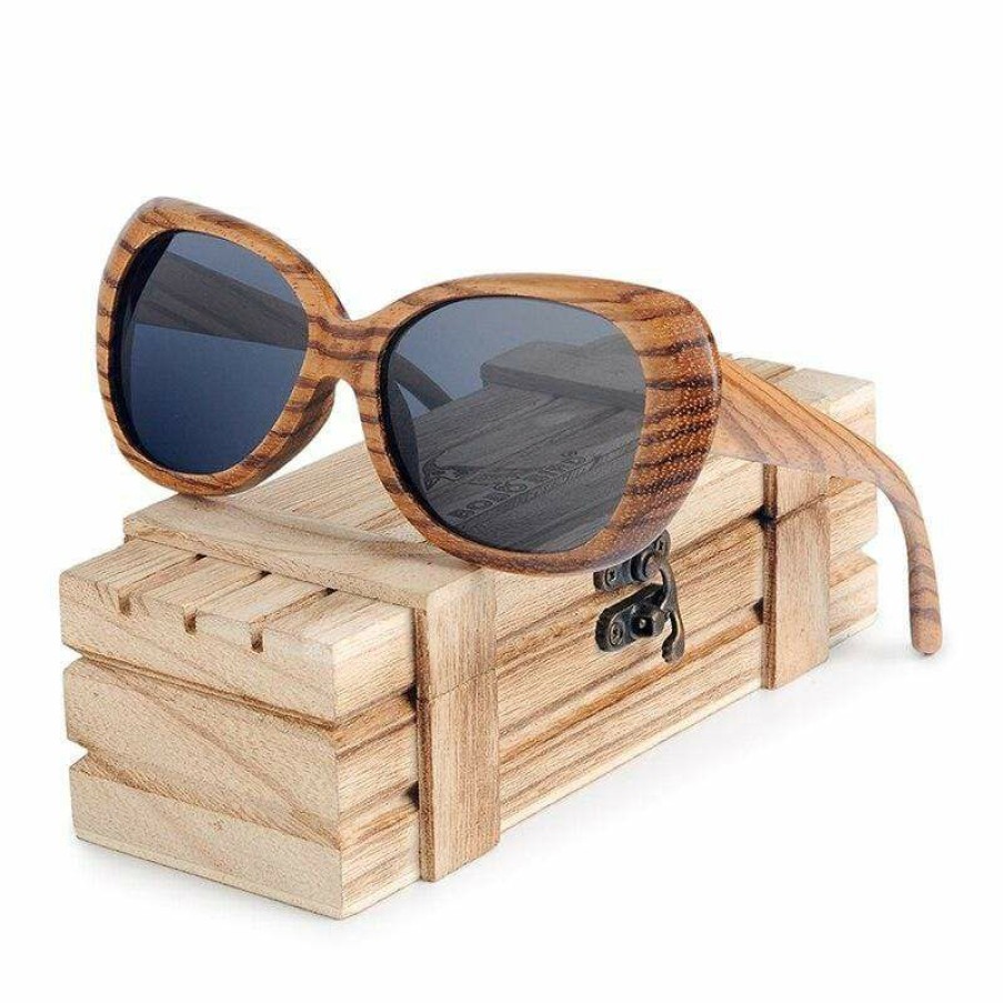 Sunglasses Boho Beach Hut Beach | Boho Beach Hut Women'S Sunglasses Bobo Bird Pilot Style Wooden Sunglasses- Polarized Lenses Brown