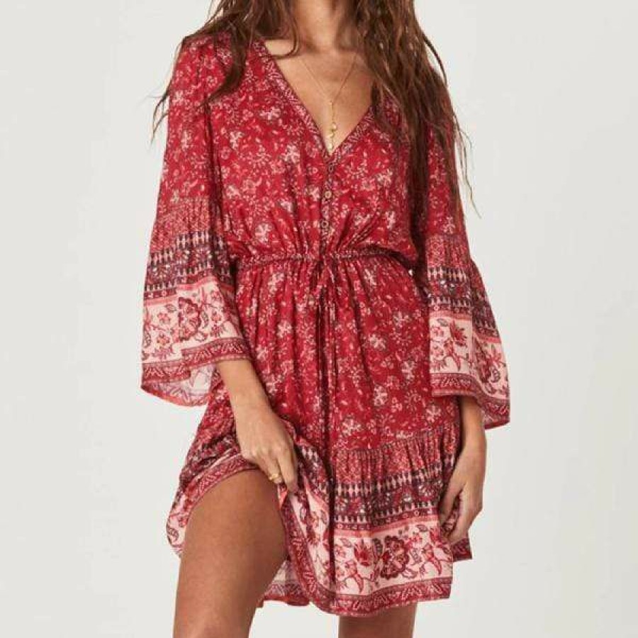 Plus Size Boho Beach Hut Beach | Boho Beach Hut Boho Floral Print Mini Dress Dresses