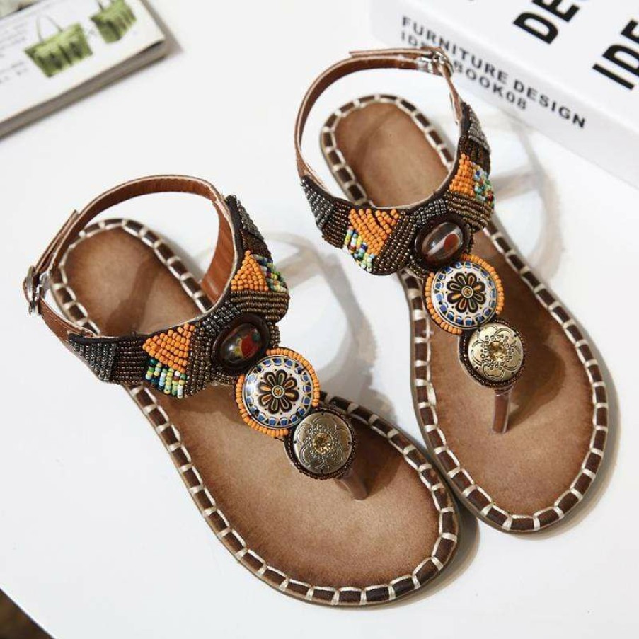 Footwear Boho Beach Hut Beach | Boho Beach Hut Boho Beads Summer Sandals