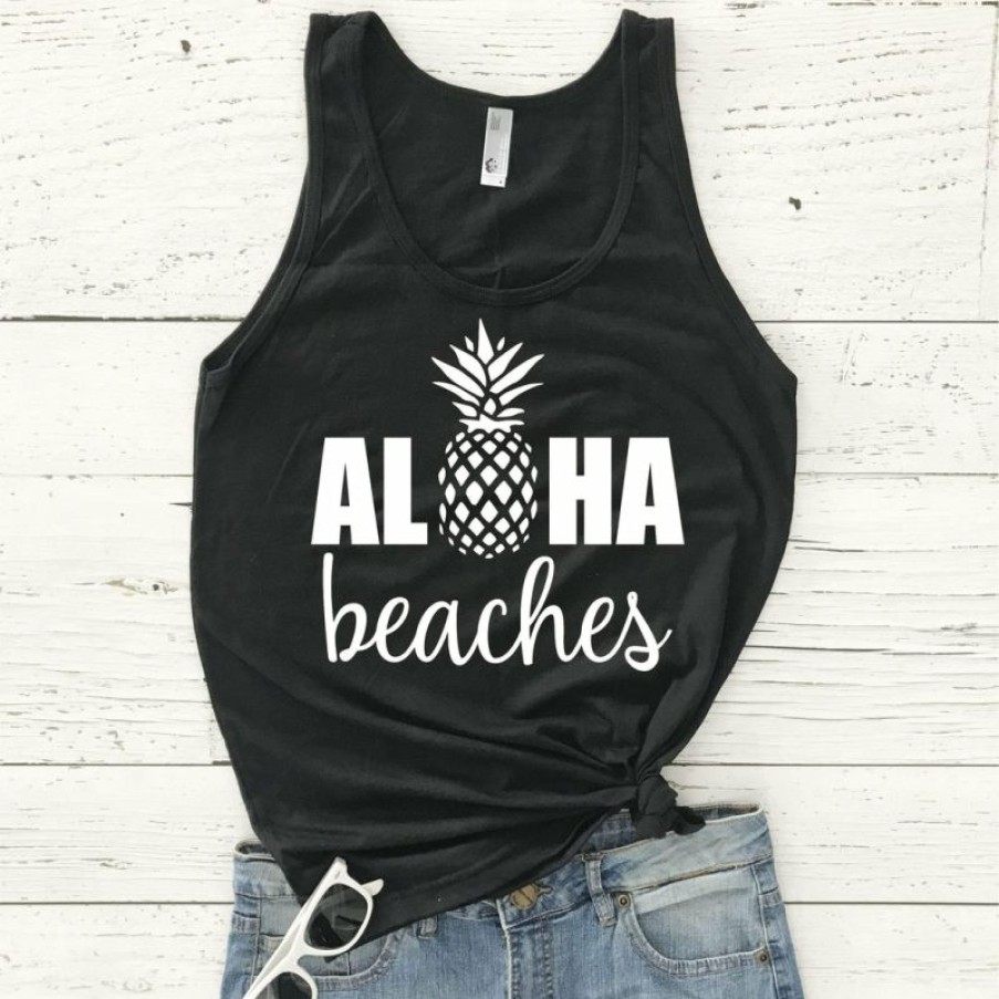 Plus Size Boho Beach Hut Beach | Boho Beach Hut Tops Aloha Beaches Tank