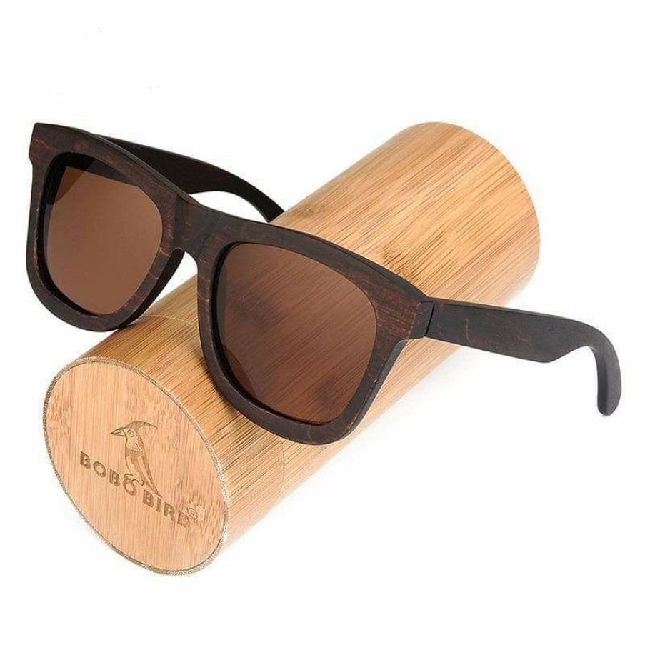 Sunglasses Boho Beach Hut Beach | Boho Beach Hut Bobo Bird Wooden Sunglasses- Polarized Lenses Oval Frames Men'S Sunglasses Brown