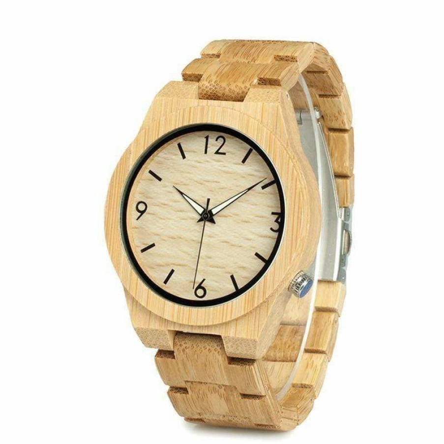 Watches Boho Beach Hut Beach | Boho Beach Hut Bobo Bird Bamboo Wooden Watch With Dials Natural