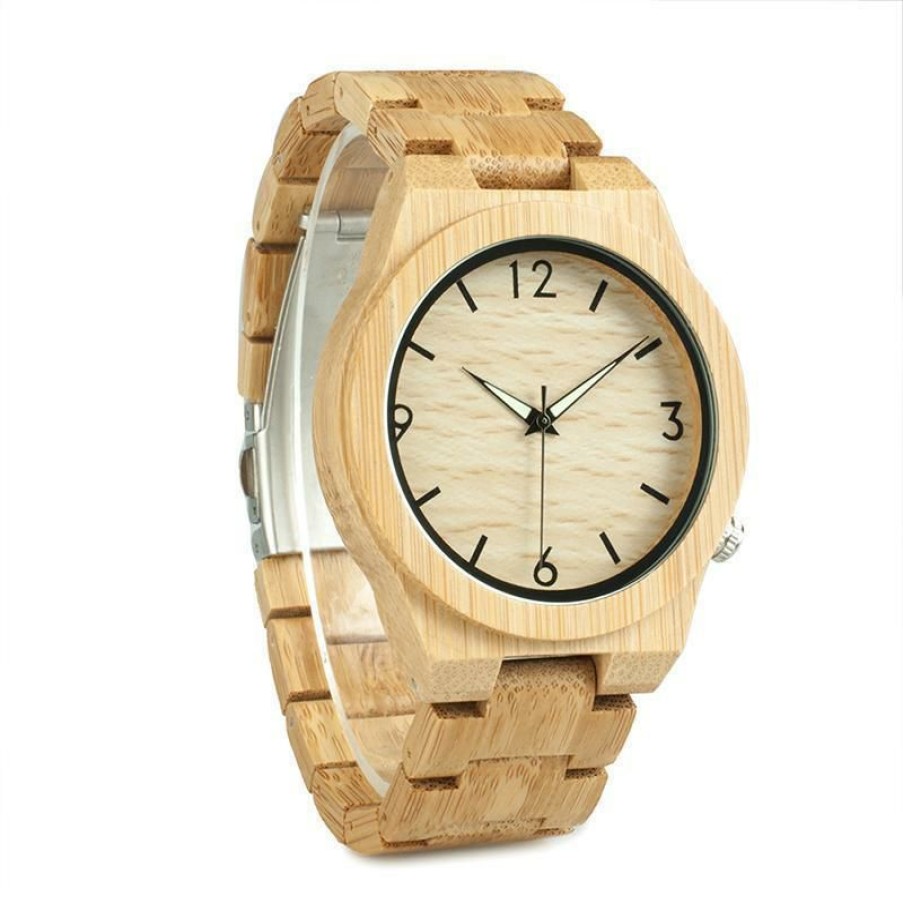 Watches Boho Beach Hut Beach | Boho Beach Hut Bobo Bird Bamboo Wooden Watch With Dials Natural