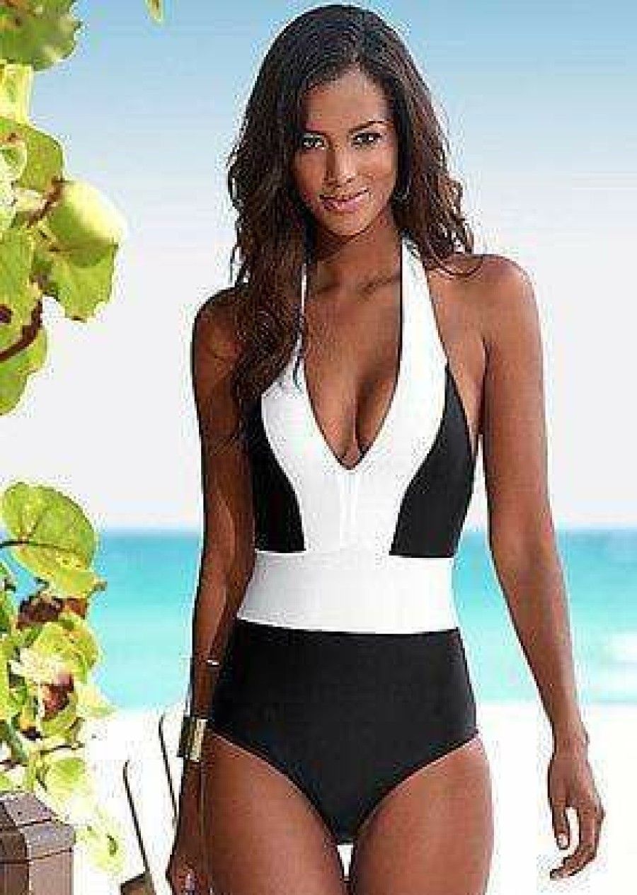 Swim Boho Beach Hut Beach | Boho Beach Hut Sexy Two Tone One Piece Swimsuit