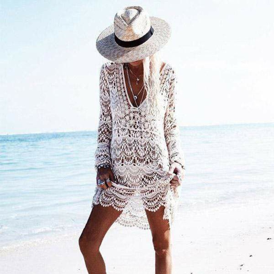 Swim Boho Beach Hut Beach | Boho Beach Hut Swim Sexy Crochet Beach Cover Up