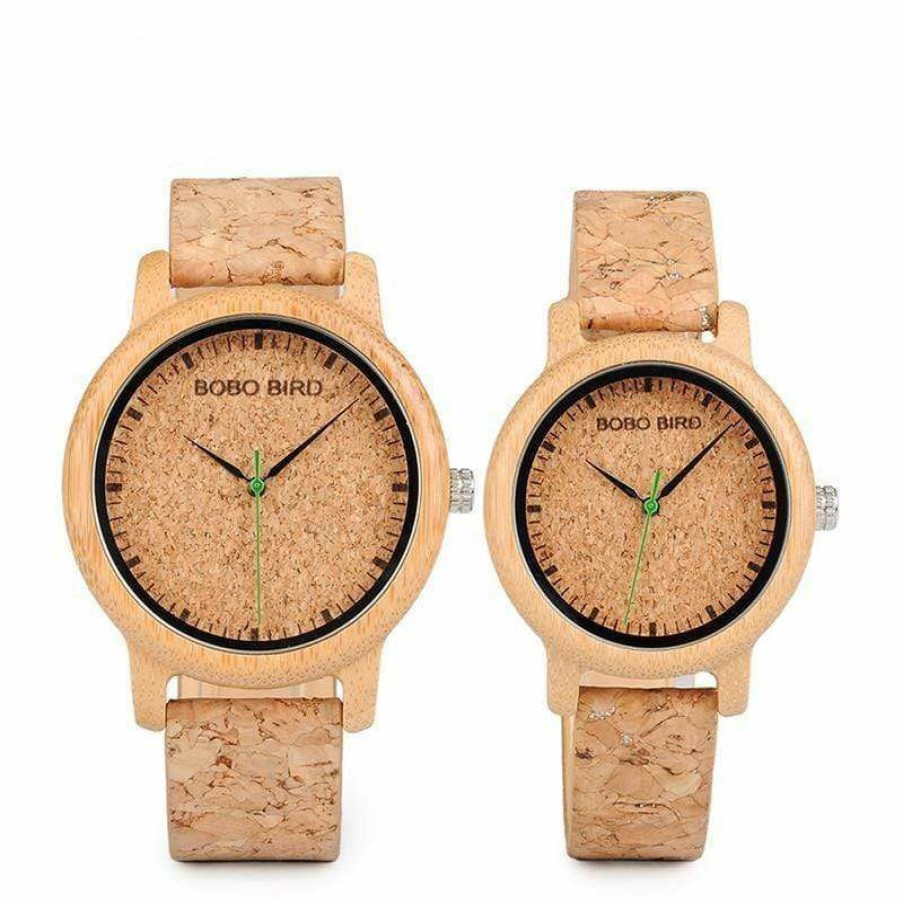 Watches Boho Beach Hut Beach | Boho Beach Hut Women'S Watches Bobo Bird Natural Bamboo Cork Band Wooden Watch Beige