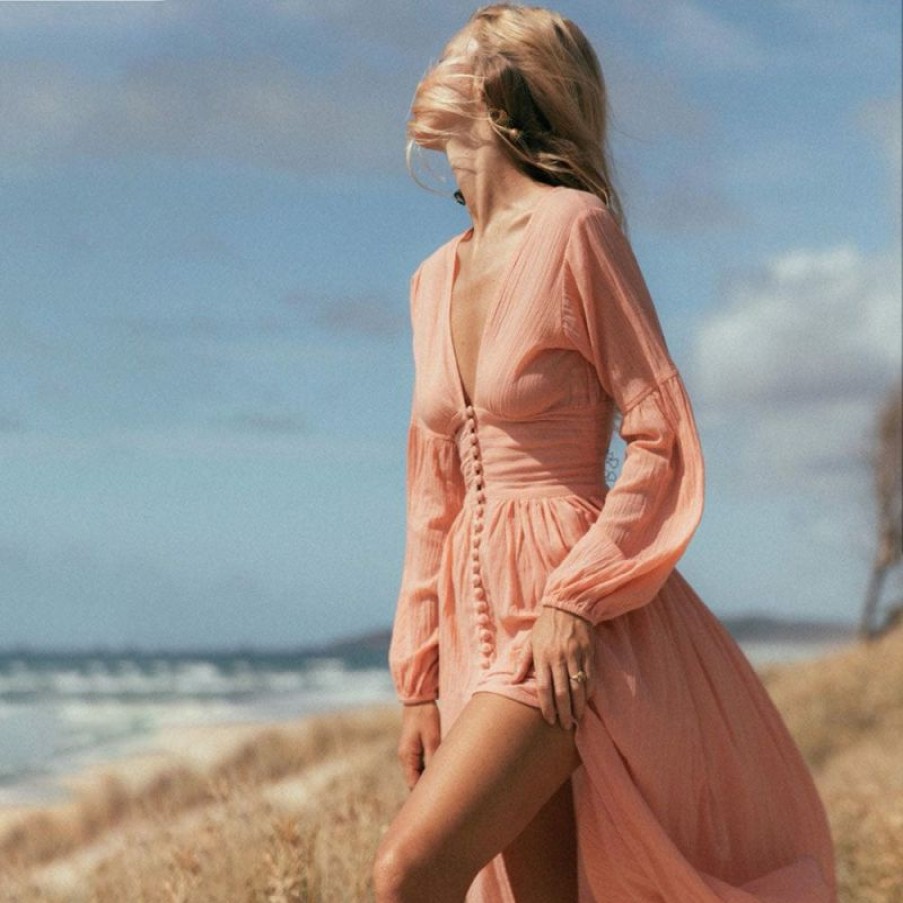 Dresses Boho Beach Hut Beach | Boho Beach Hut Long Sleeve Boho Maxi Dress Dresses