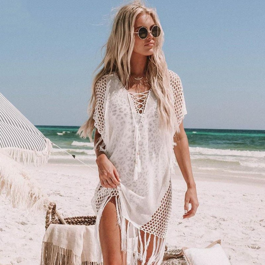 Plus Size Boho Beach Hut Beach | Boho Beach Hut Sexy Tassel Beach Cover Up Swim