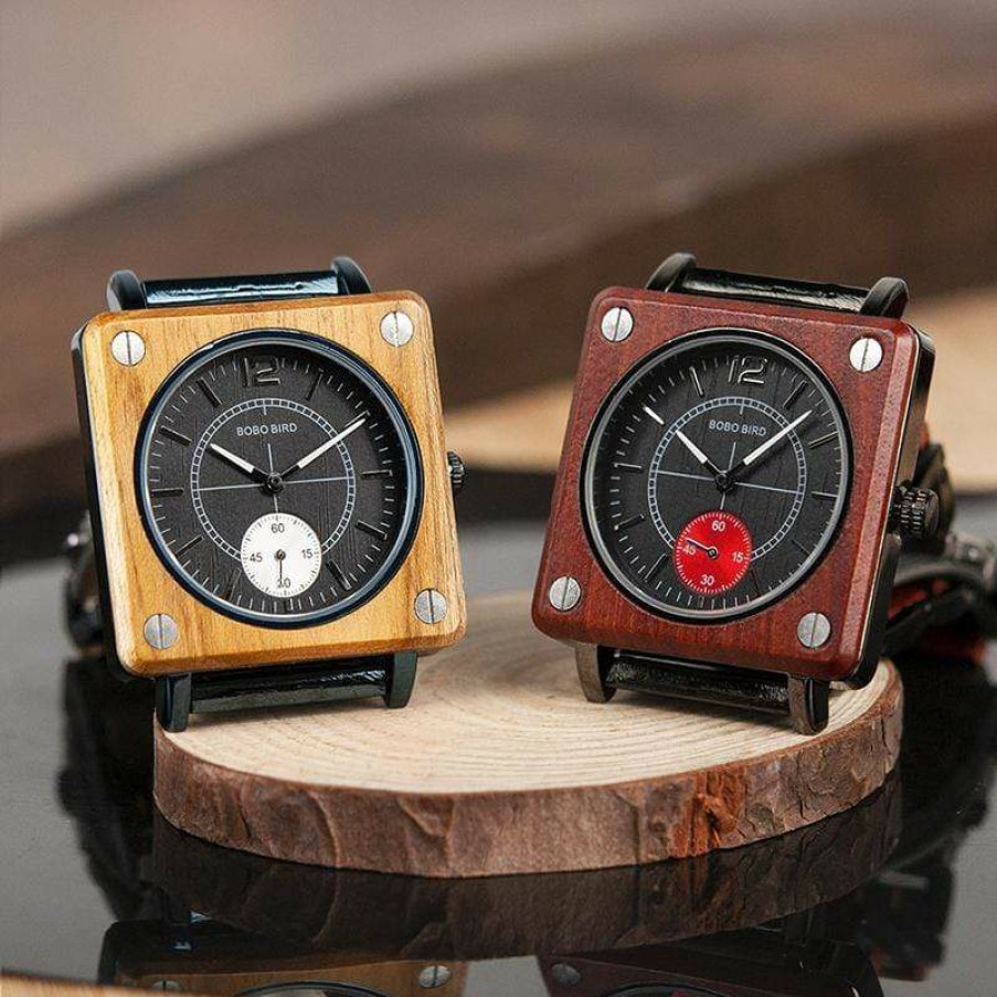 Watches Boho Beach Hut Beach | Boho Beach Hut Bobo Bird Luxury Wooden Watch Waterproof Men'S Watches