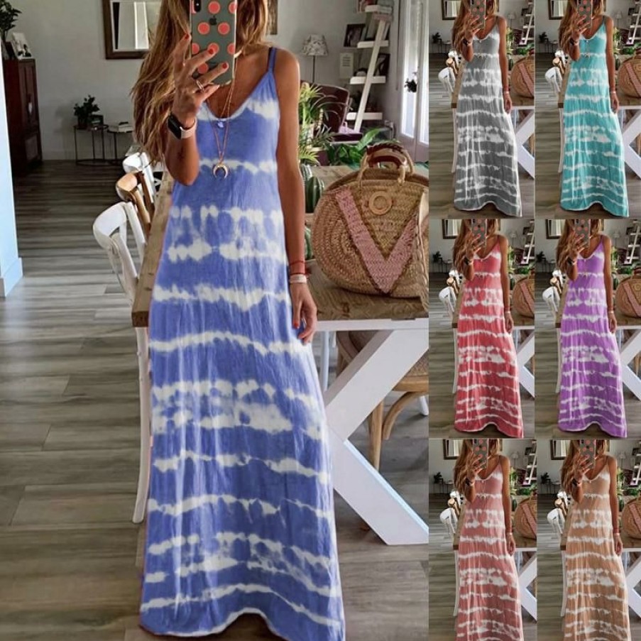 Plus Size Boho Beach Hut Beach | Boho Beach Hut Sleeveless Casual Loose Maxi Dress Dresses