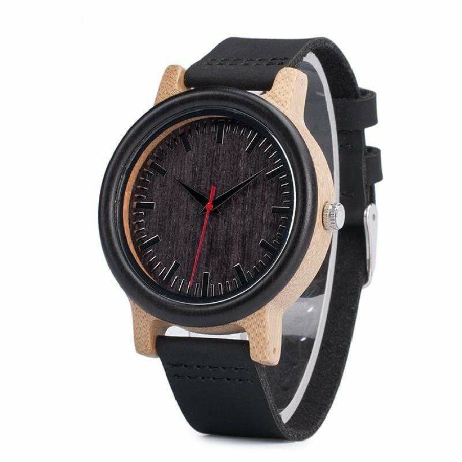 Watches Boho Beach Hut Beach | Boho Beach Hut Men'S Watches Bobo Bird Bamboo Wooden Watch Leather Band