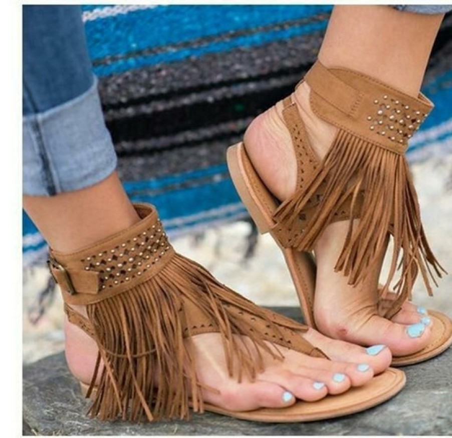 Footwear Boho Beach Hut Beach | Boho Beach Hut Boho Summer Tassel Sandals