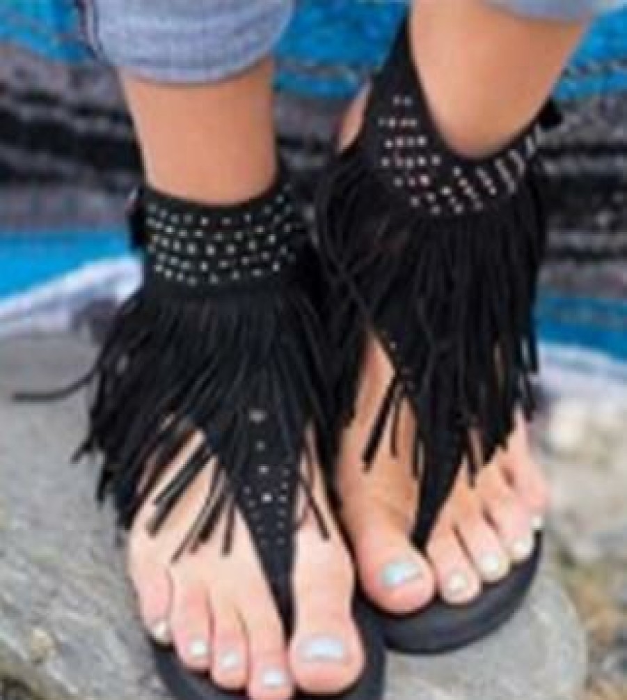 Footwear Boho Beach Hut Beach | Boho Beach Hut Boho Summer Tassel Sandals