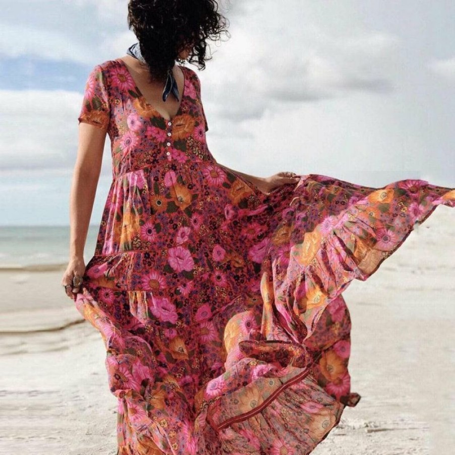 Floral Print Maxi Dress – Boho Beach Hut