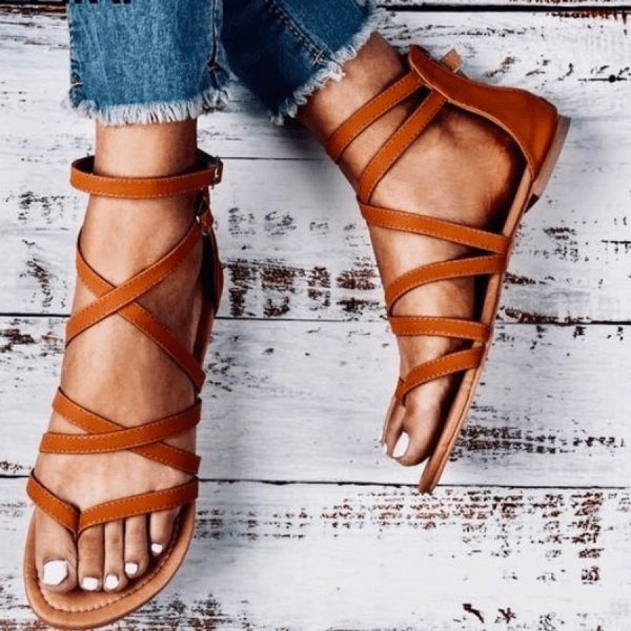 Footwear Boho Beach Hut Beach | Boho Beach Hut Casual Buckle Gladiators