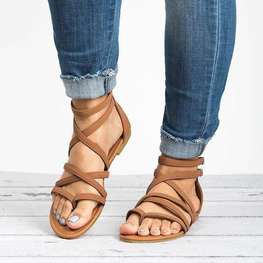 Footwear Boho Beach Hut Beach | Boho Beach Hut Casual Buckle Gladiators