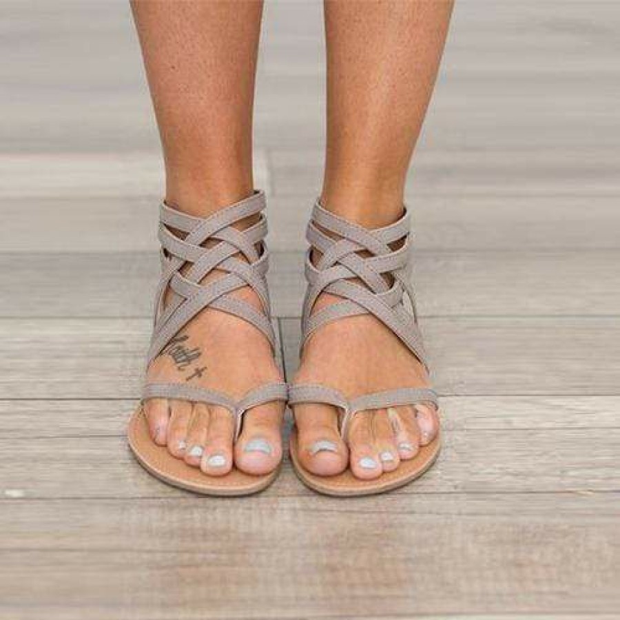 Footwear Boho Beach Hut Beach | Boho Beach Hut Boho Cross Tied Sandals Footwear