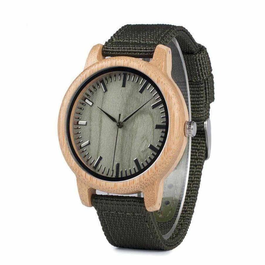 Watches Boho Beach Hut Beach | Boho Beach Hut Bobo Bird Natural Bamboo Wooden Watch Nylon Band Men'S Watches