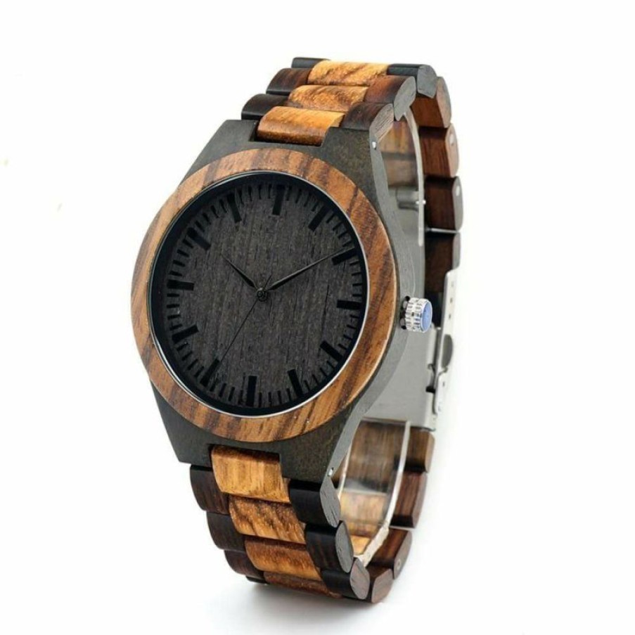 Watches Boho Beach Hut Beach | Boho Beach Hut Bobo Bird Wood Quartz Wristwatch Men'S Watches Zebra