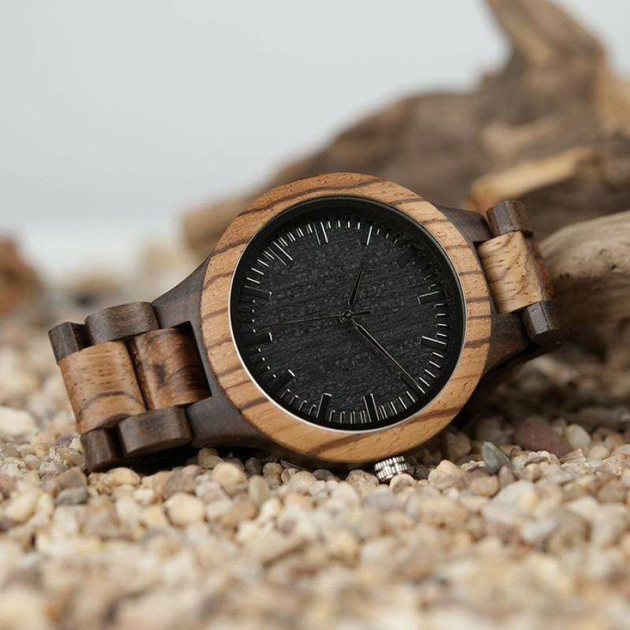 Watches Boho Beach Hut Beach | Boho Beach Hut Bobo Bird Wood Quartz Wristwatch Men'S Watches Zebra