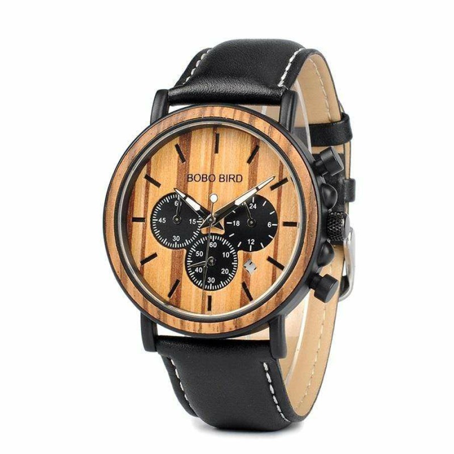 Watches Boho Beach Hut Beach | Boho Beach Hut Bobo Bird Luxury Wooden Watch Chronograph Men'S Watches