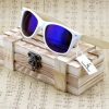 Sunglasses Boho Beach Hut Beach | Boho Beach Hut Wooden Sunglasses With Bamboo & White Plastic Frame And Colorful Polarized Lens Women'S Sunglasses