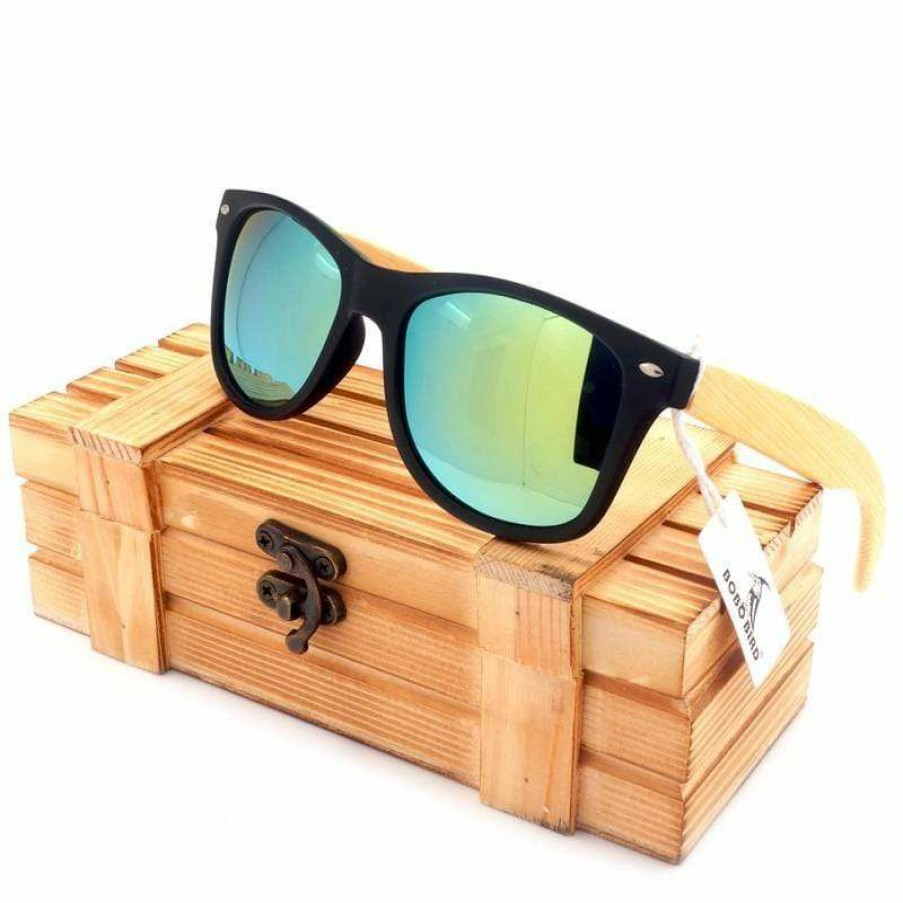 Sunglasses Boho Beach Hut Beach | Boho Beach Hut Bobo Bird Oval Wooden Sunglasses- Polarized Lenses Men'S Sunglasses