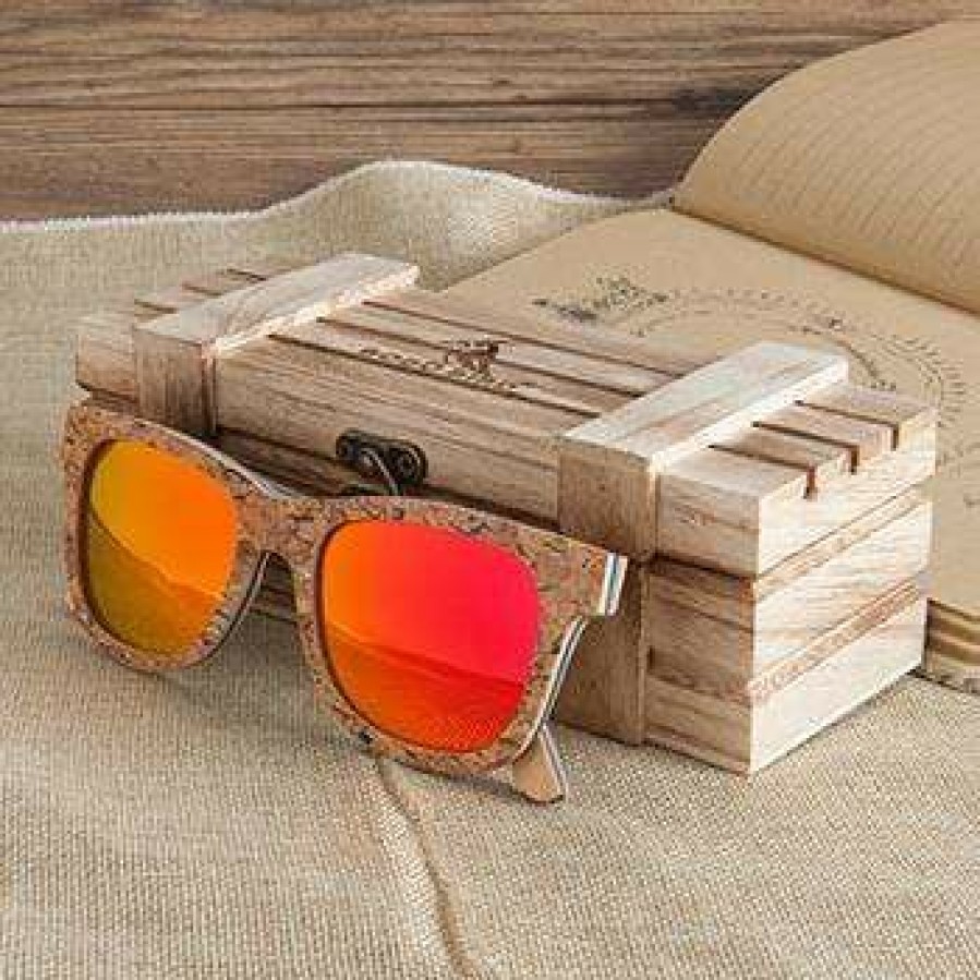 Sunglasses Boho Beach Hut Beach | Boho Beach Hut Bobo Bird Wrap Style Wooden Sunglasses- Polarized Lenses Women'S Sunglasses