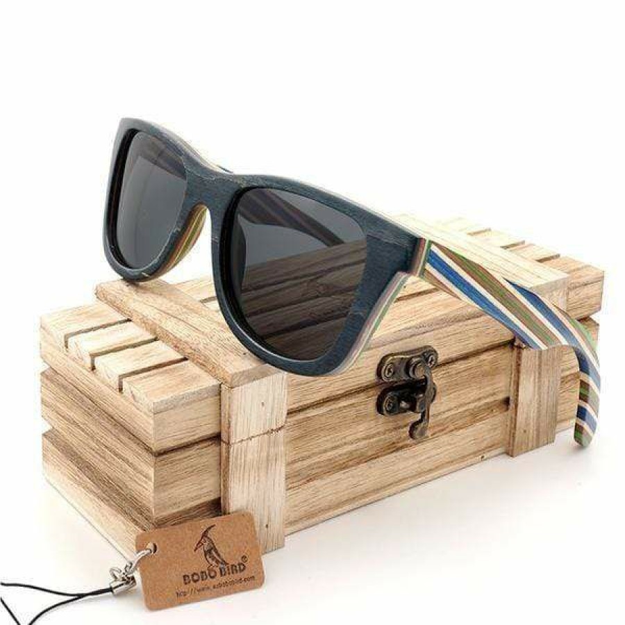 Sunglasses Boho Beach Hut Beach | Boho Beach Hut Bobo Bird Wooden Sunglasses Striped Frames And Polarized Lenses