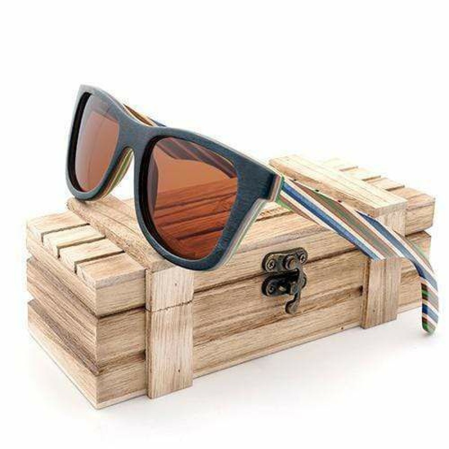 Sunglasses Boho Beach Hut Beach | Boho Beach Hut Bobo Bird Wooden Sunglasses Striped Frames And Polarized Lenses